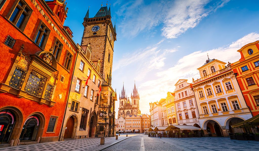 Czech Republic, Prague, Town Square, Historic Buildings, Colorful, Architecture 1024x600